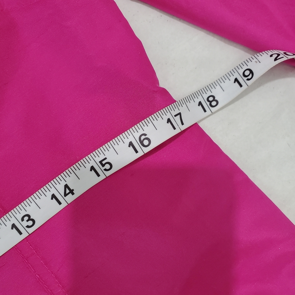 Talbots 100% silk sheath dress 6P Textured Fuschia Hot Pink Taffeta Shirt Dress - Picture 16 of 16